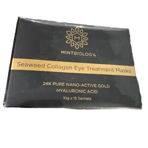 Mintbiology Seaweed Collagen Eye Treatment 24k Gold Masks Sealed 10g (15 pk) New